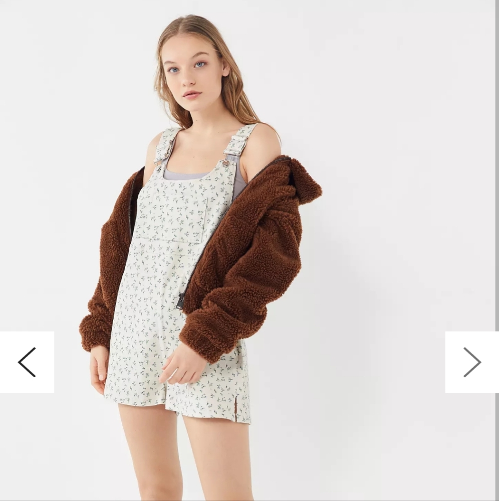 Urban Outfitters Floral Shortall Overalls Women's Medium Cottagecore Girlhood